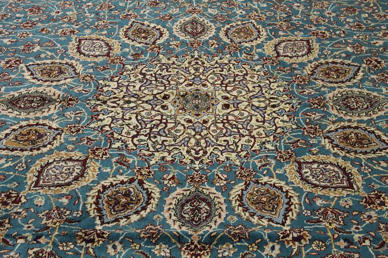 Turquoise Blue Oversized 10x16 Signed Tabriz Persian Oriental Area Rug