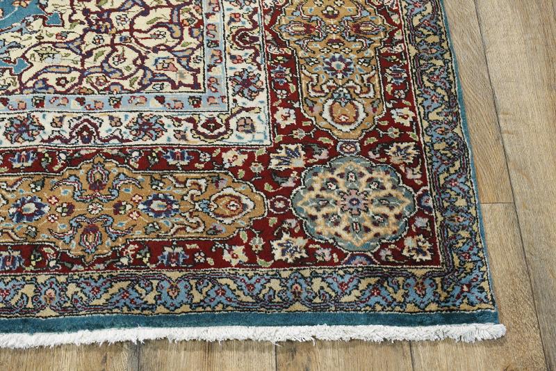 Turquoise Blue Oversized 10x16 Signed Tabriz Persian Oriental Area Rug 