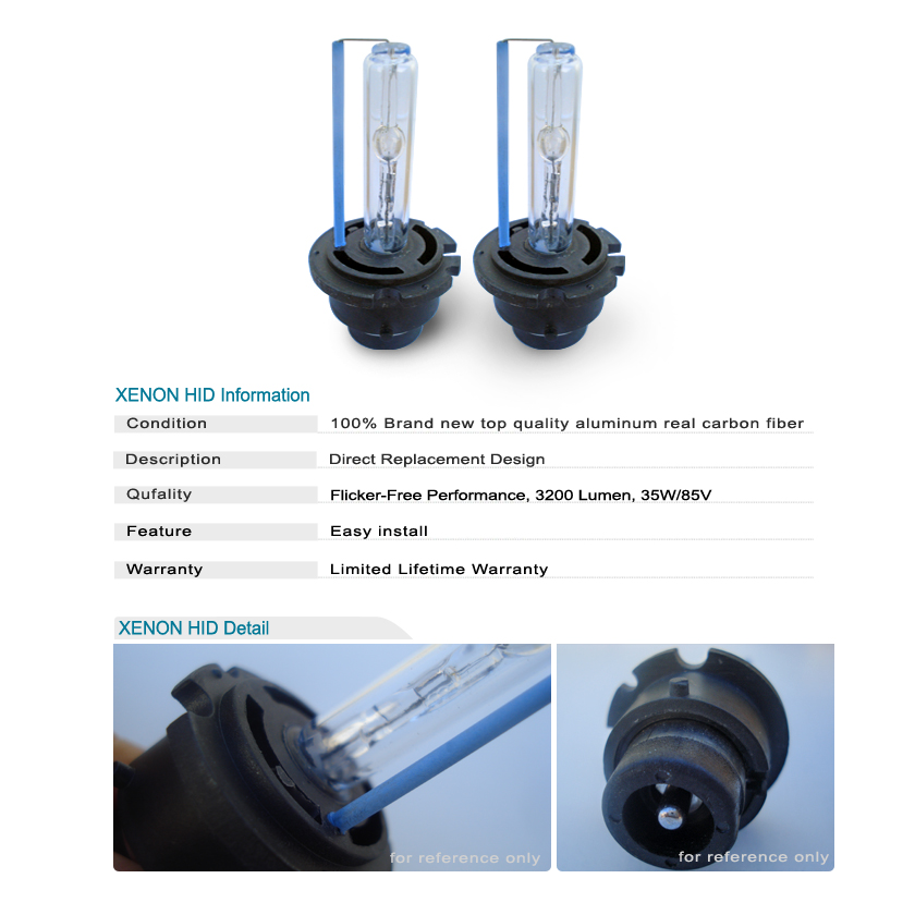 PAIR D2S XENON HID HEADLIGHT BULBS LOW BEAM 10000K/10K BLUE HEAD LIGHT