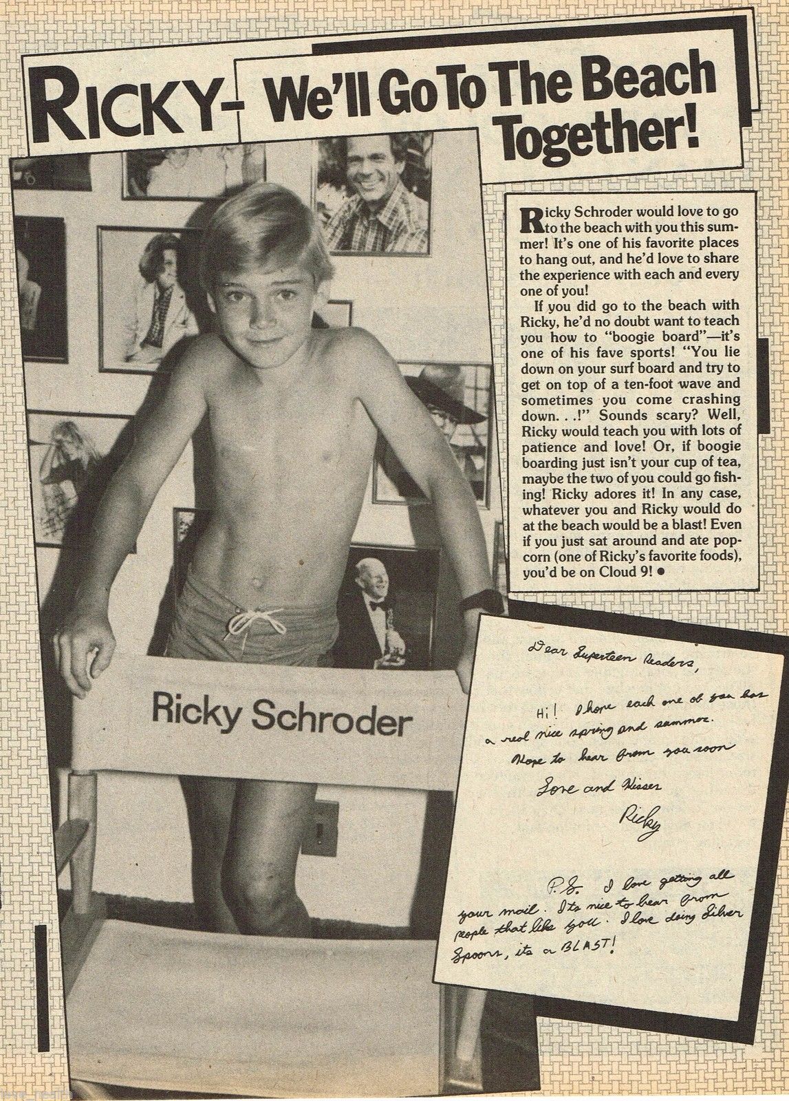 Love Health Ricky Schroder Shirtless X Mag Pinup Clipping