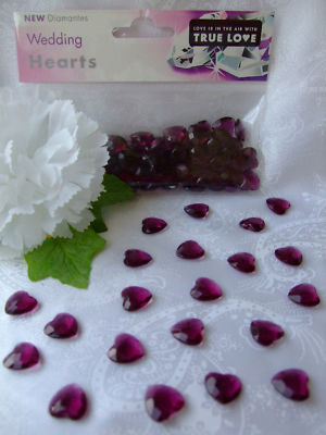 lady0510 Wedding CRYSTALS Burgundy Heart Table Decorations 28gms