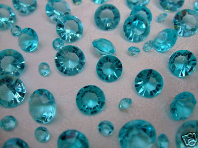 Pack Wedding CRYSTALS AQUA Table Decoration Mixed Sizes Price 895