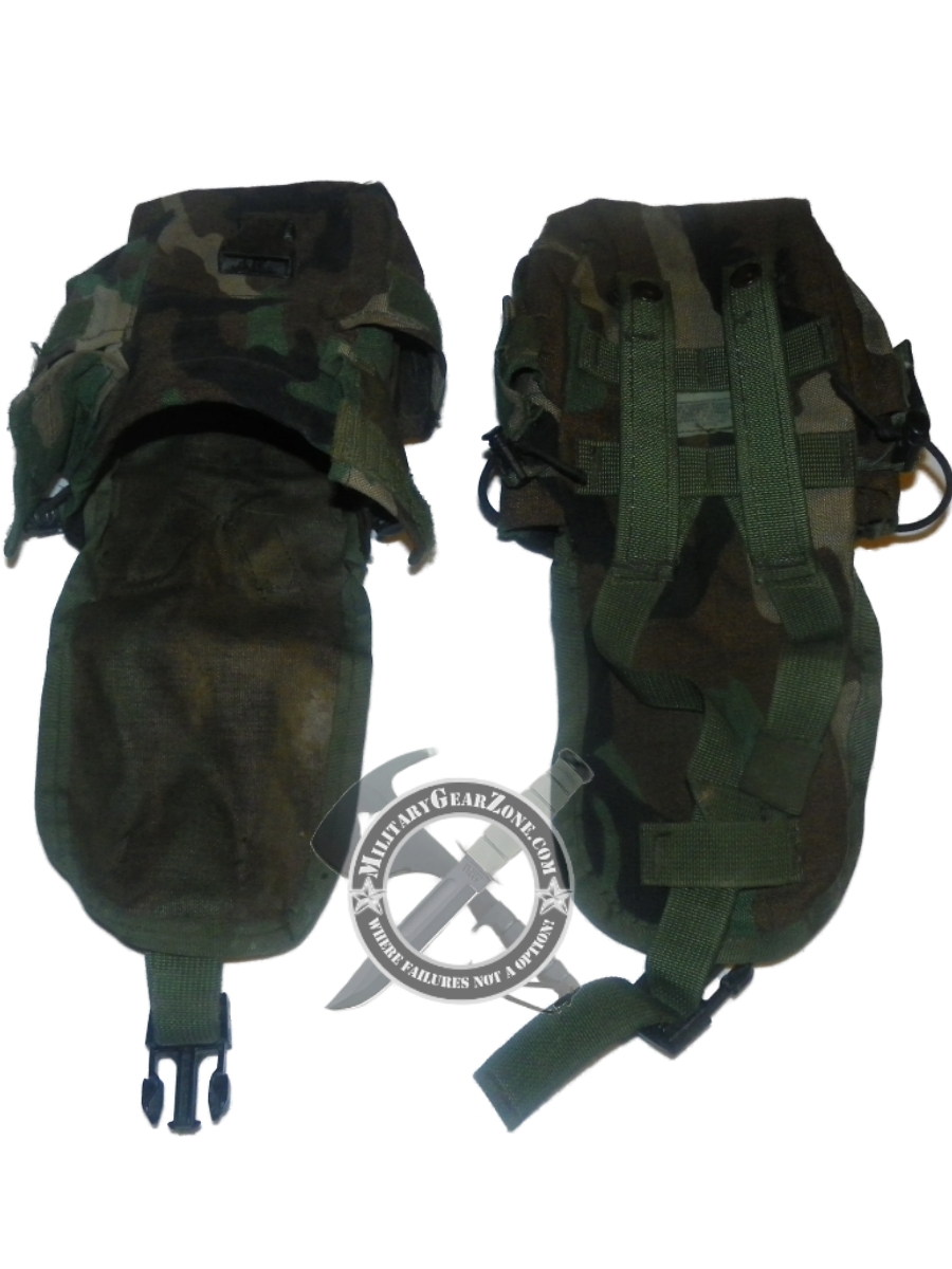 2 MOLLE II Canteen Carrier Utility Pouch Woodland Camo BDU Genuine US