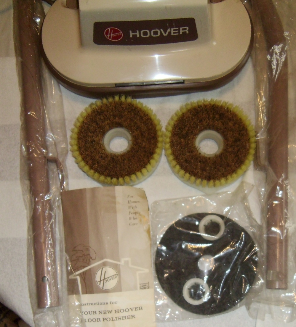 Vintage Hoover Floor Scrubber Polisher Buffer 5140 w brushes, pads, box
