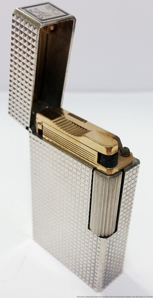 vintage 1950s st dupont paris lighter silver plated double wheel