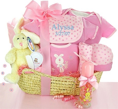 Baby Gofts on Gift Baskets Created   New Born Baby Girl Gift Basket