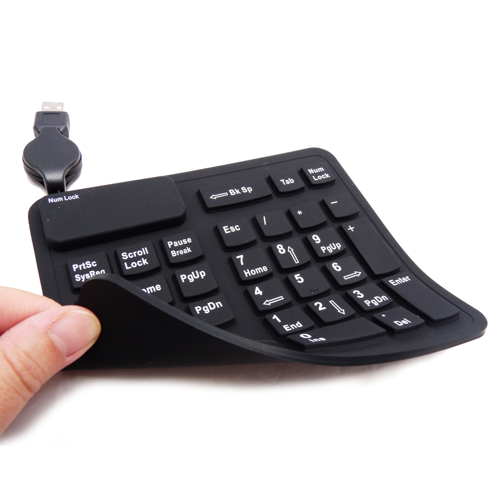 Silicone Flexible USB 32 Keys Extended Numeric Keypad w/ Retractable