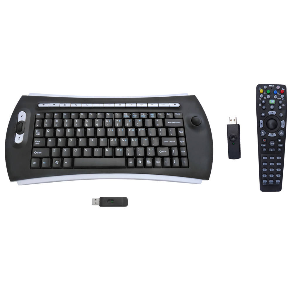 2.4 GHz RF Wireless Keyboard with Trackball and MCE Remote Control