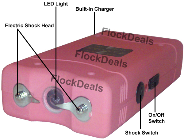 Pink 6.8 Million Volt Mini Stun Gun LED Light ...