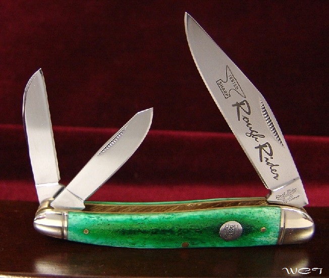 Wood Carver Tools Whittling Pocket Knife, 4", 3BL, Smooth Green Bone