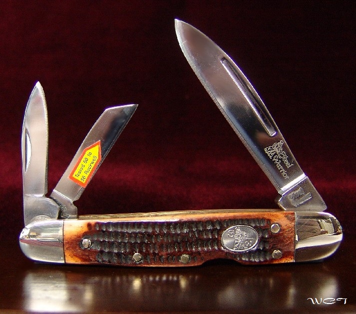 Wood Carver Tools 4" Brown Jigged Bone Whittling Pocket Knife