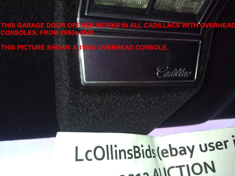 Cadillac Garage Door Opener Homelink Transmitter Eldorado Seville Image Hosting By Vendio