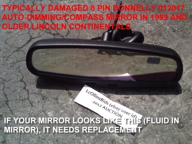 Factory Lincoln Auto Dimming Inside Rear View Mirror (*8 pin) Compass