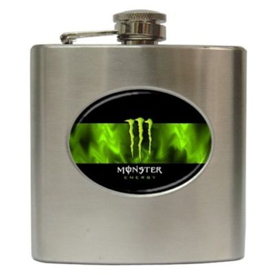 harvey1903 NEW Monster Energy Logo Wallpaper 6oz Hip Flask