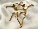 Art Deco GOLD TONE figure dancing BROOCH #26
