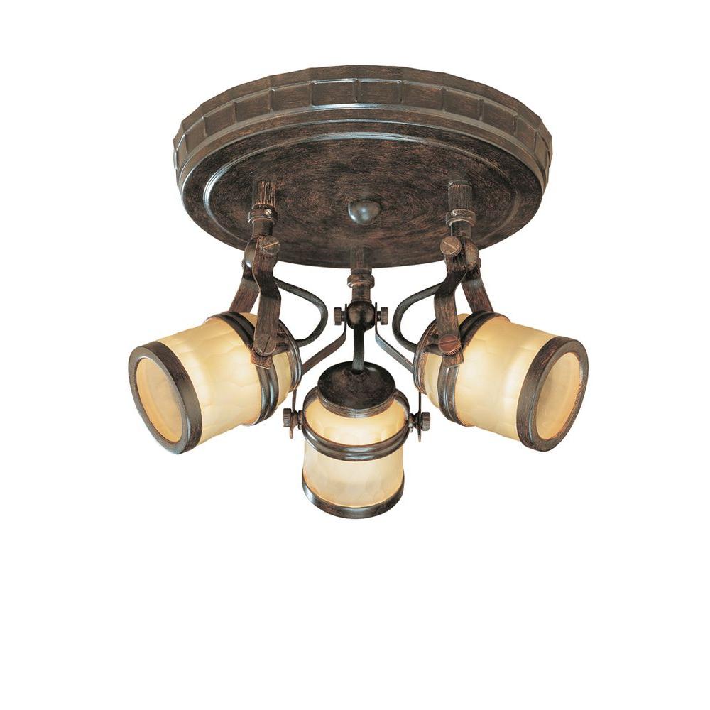 Hampton Bay Ec9076io 3 Light Semi Flush Mount Iron Oxide Ceiling