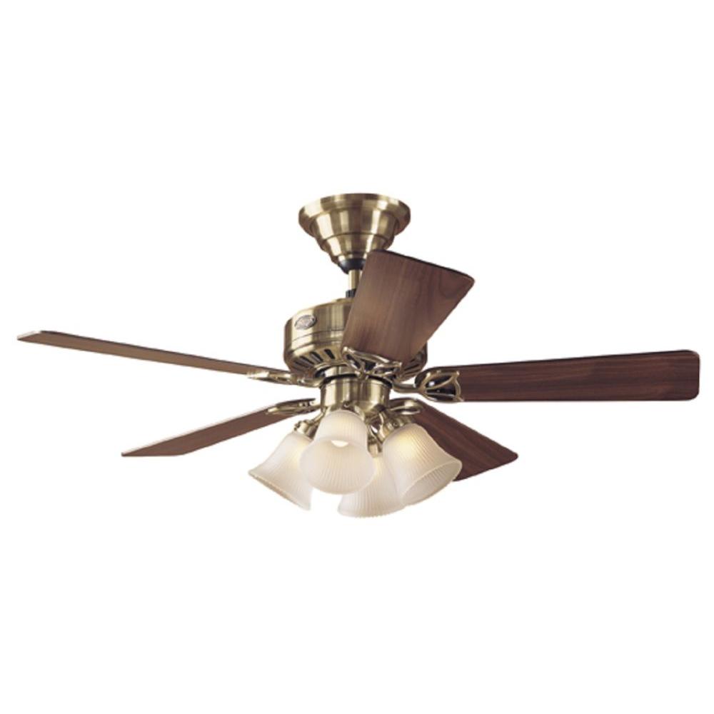 Hunter 23843 44 In The Continental Antique Brass Ceiling Fan Pppa The Continental Antique Brass Hunter 23843 44 In