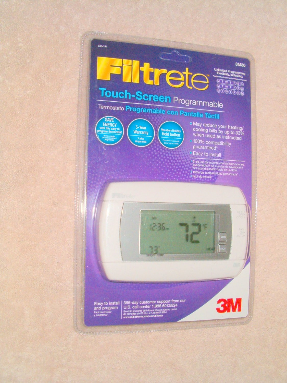 Filtrete 3M30 TouchScreen ProgrammableThermostat PPPA, Avi Depot=Much