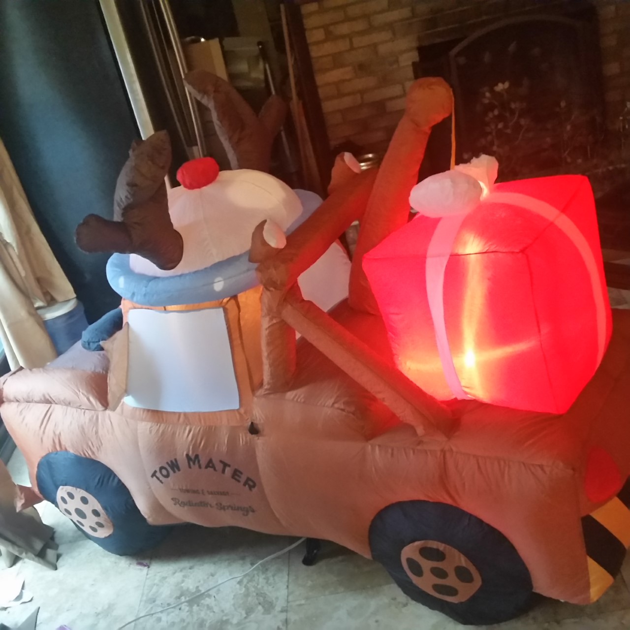 Gemmy 85212 Christmas 5 ft. Airblown Lighted Mater with Reindeer Hat