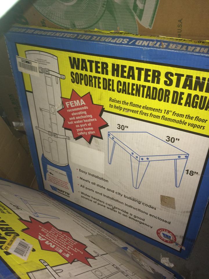 Watts 30 in. W x 30 in. D x 16 in. H Galvanized Steel Hot Water Heater