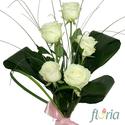 Buchet 5 trandafiri albi