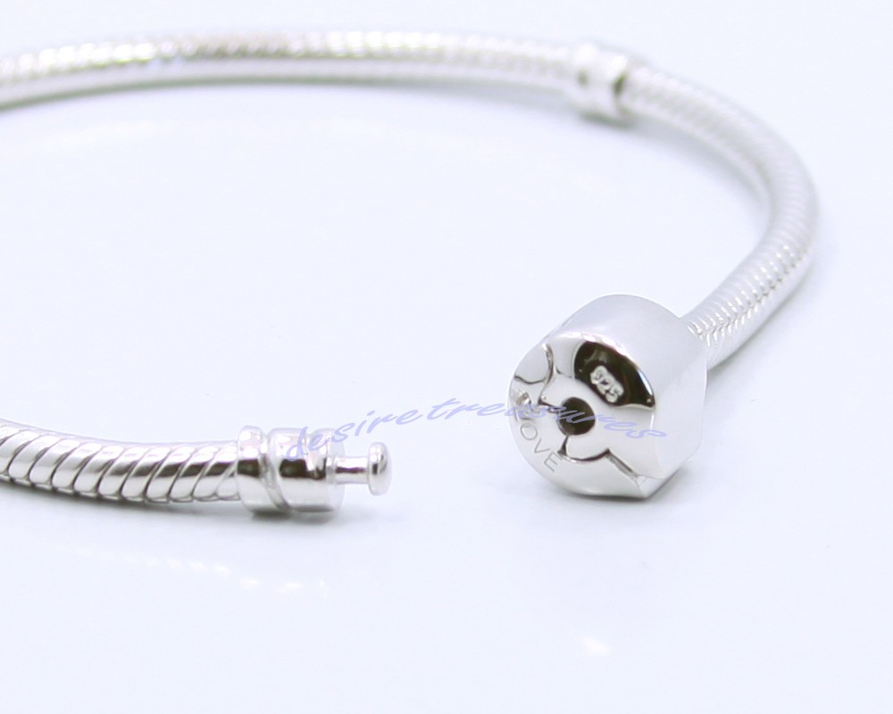 7.25" Solid 925 Sterling Silver Designer Inspired LOVE Bracelet Fits European Beads, www