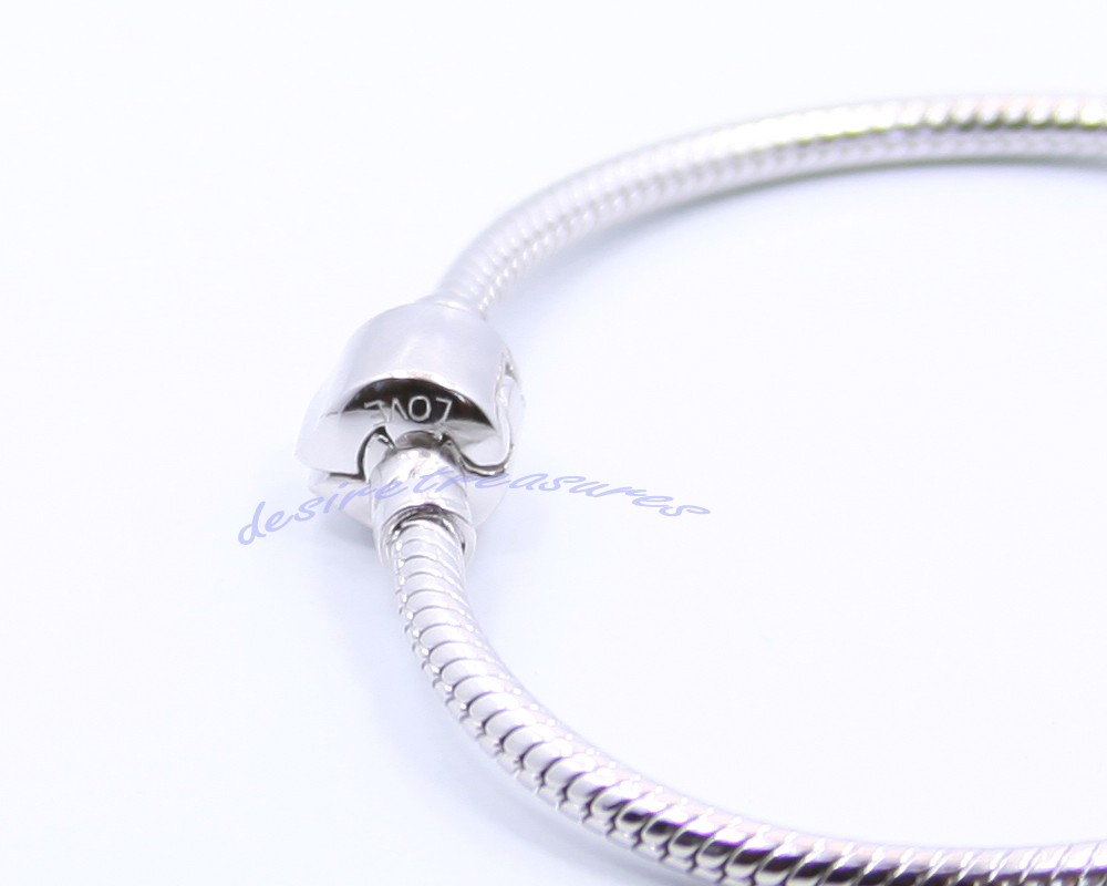 7.25" Solid 925 Sterling Silver Designer Inspired LOVE Bracelet Fits European Beads, www