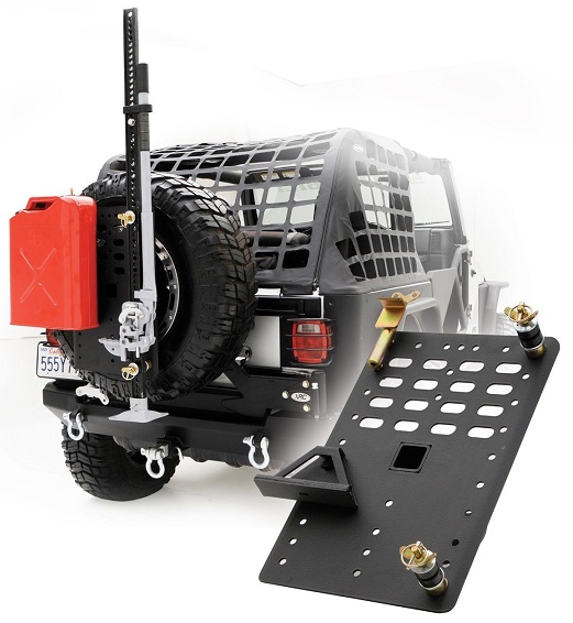 Smittybilt 2740 IRack Tire Carrier Spare Tire System w/ Jack & Gas Can