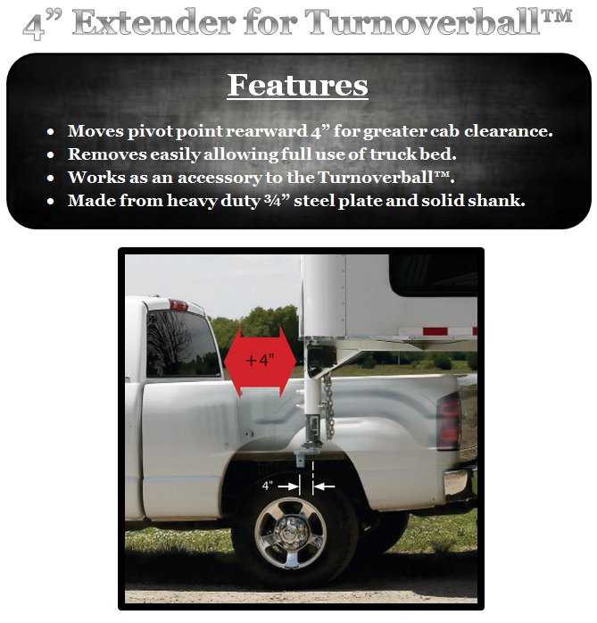 B&W HITCHES 4085 GOOSENECK TRAILER HITCH EXTENDER BALL 4" OFFSET eBay