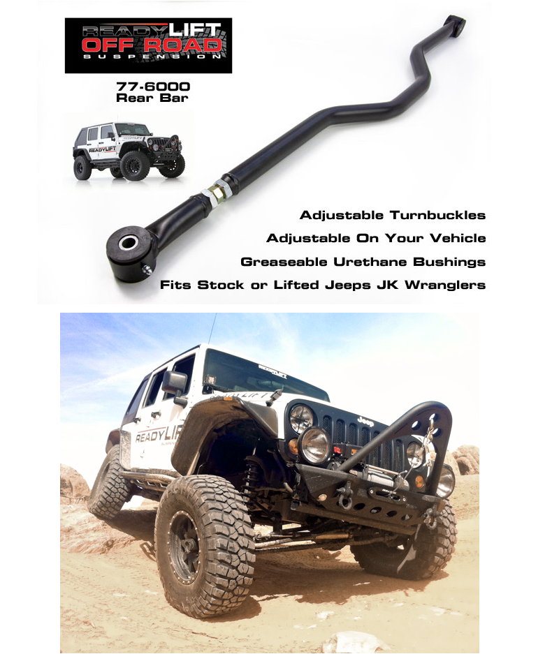 ReadyLIFT 776000 Adjustable Off Road Rear Track Bar for Jeep Wrangler