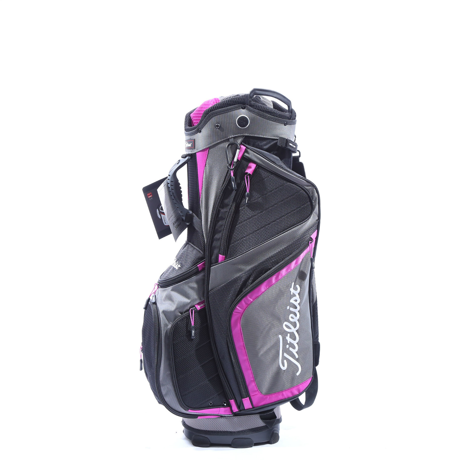 Titleist Lightweight Cart Golf Bag 10" Mouth 14Way Top. Pink/Black/Gray