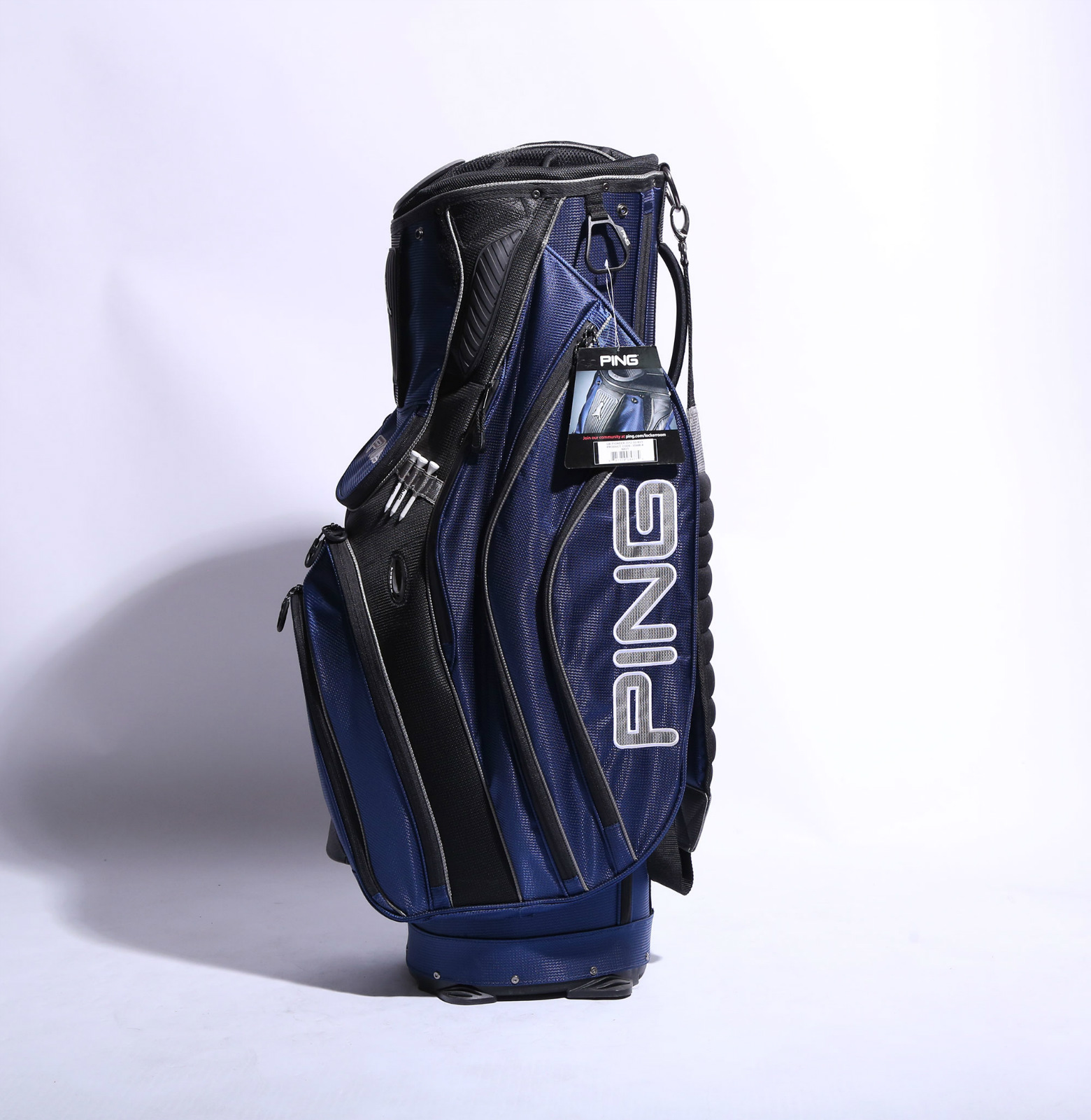 Ping Pioneer Golf Cart Bag 15Way Top + Strap / Rain Cover Navy Blue eBay
