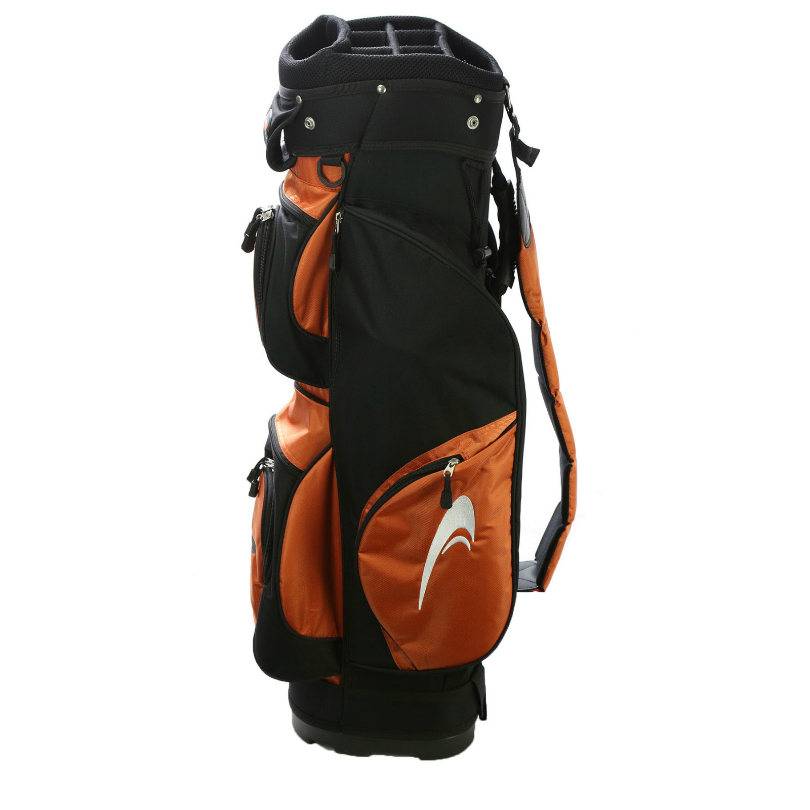New Tiger Shark Golf Cart Bag 8Way Top Single Strap Orange/Black