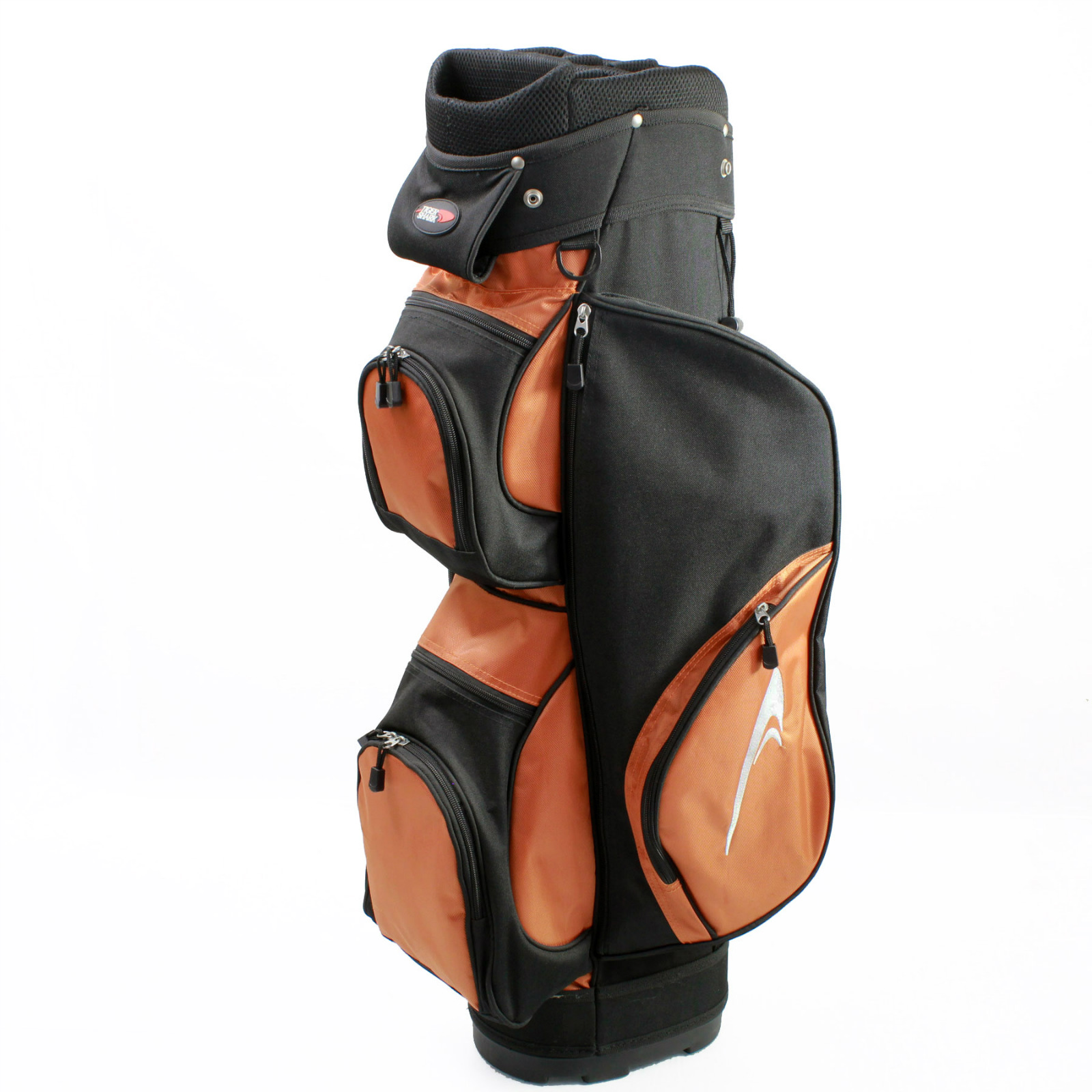 Tiger Shark Golf Cart Bag 9.5" 8Way Top Single Strap Orange/Black