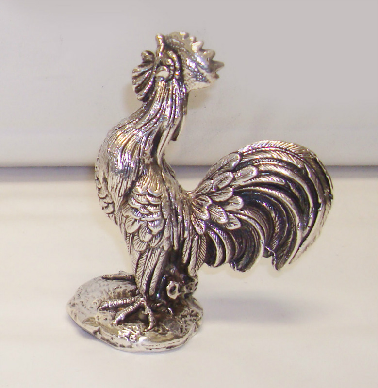 Silver Miniature Rooster Figurine Sculpture In 925 Sterling Silver Ebay