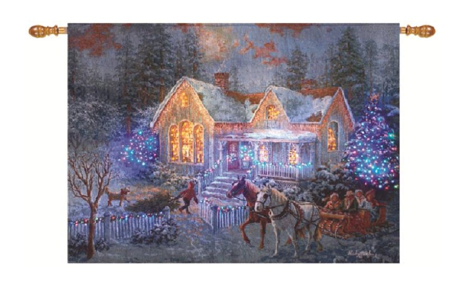 thomas kinkade welcome home fiber optic wall hanging 36x26 thomas kinkade welcome home fiber optic wall hanging 36x26