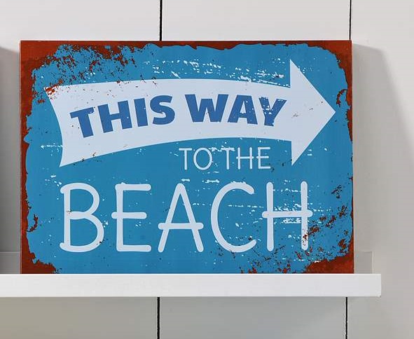 This WAY TO THE BEACH SIGN Canvas Print Sign Tropical Ocean Wall Decor