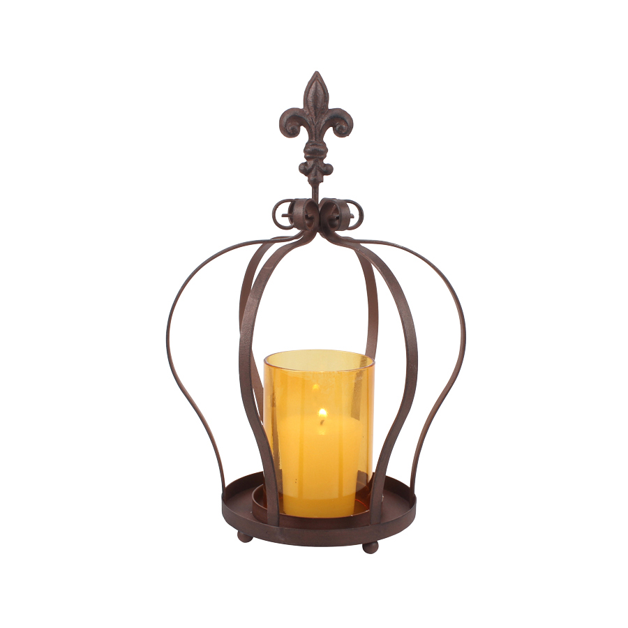 New Rustic FleurdeLis Crown Shaped Votive Candle Holder Table Decor Accent eBay