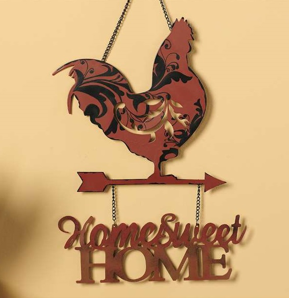 New Home Sweet Home RED ROOSTER PLAQUE Weathervane Sign Kitchen Decor