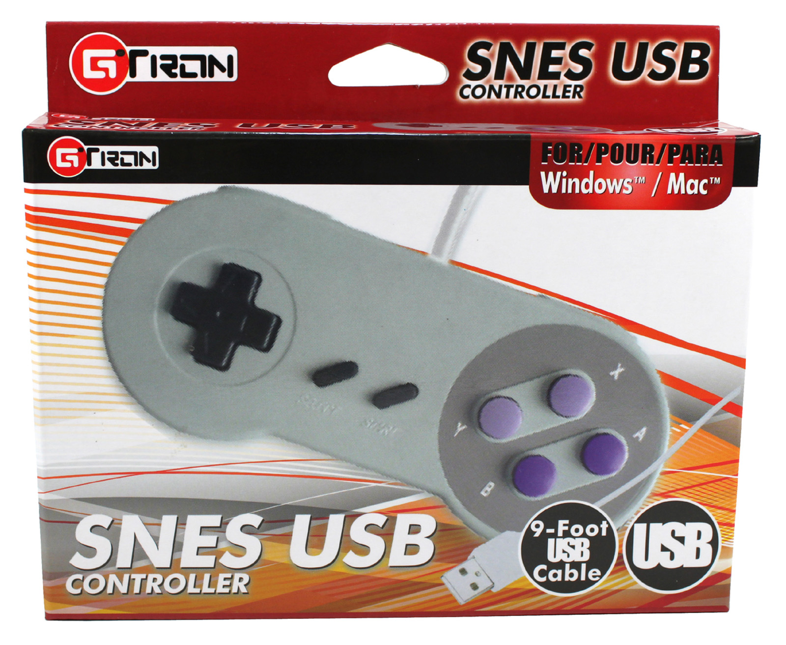 1x SNES USB Retro Super Nintendo Controller 9FT CORD FOR PC/MAC New