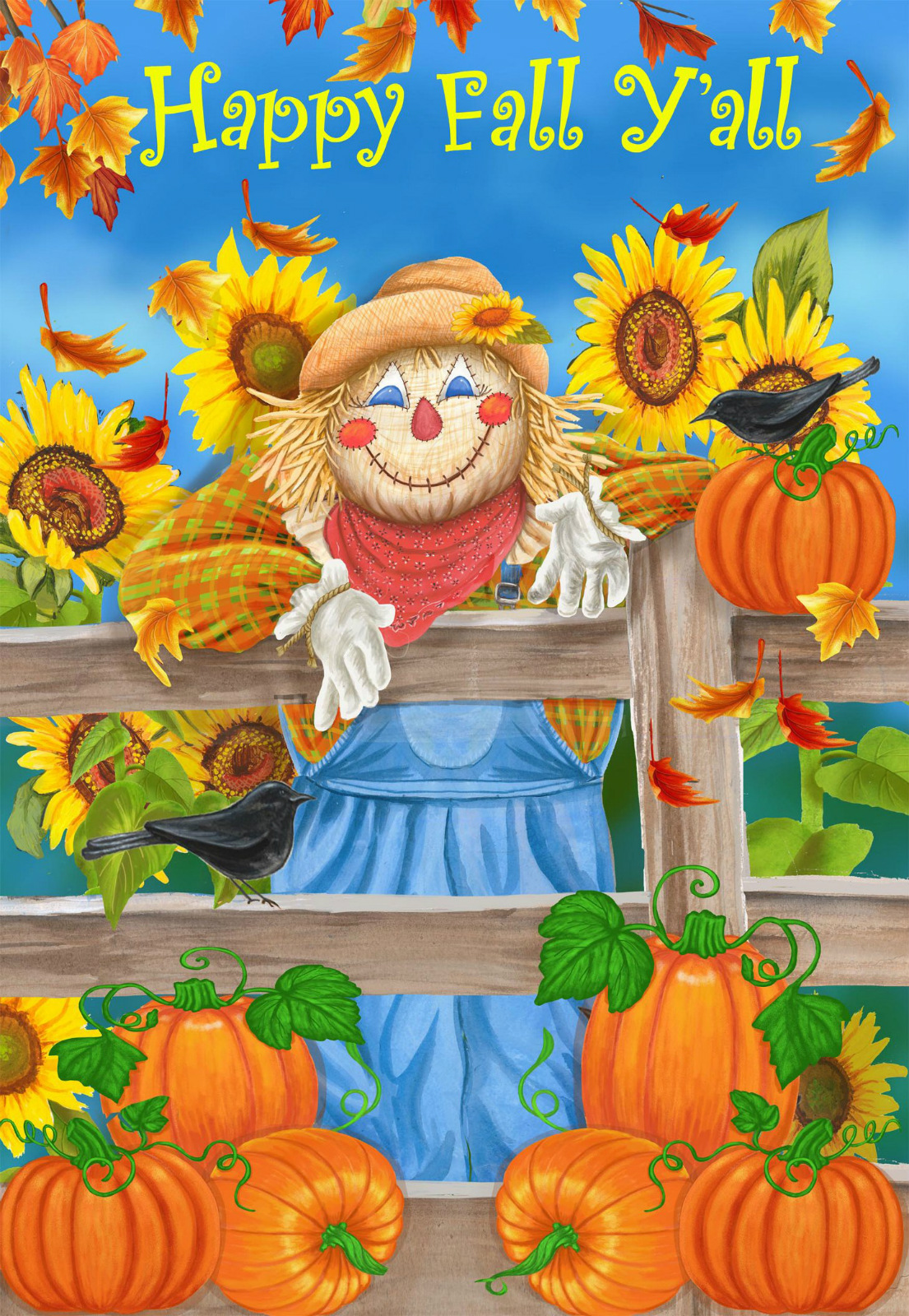 large house yard flag 28x40 happy fall yall flag