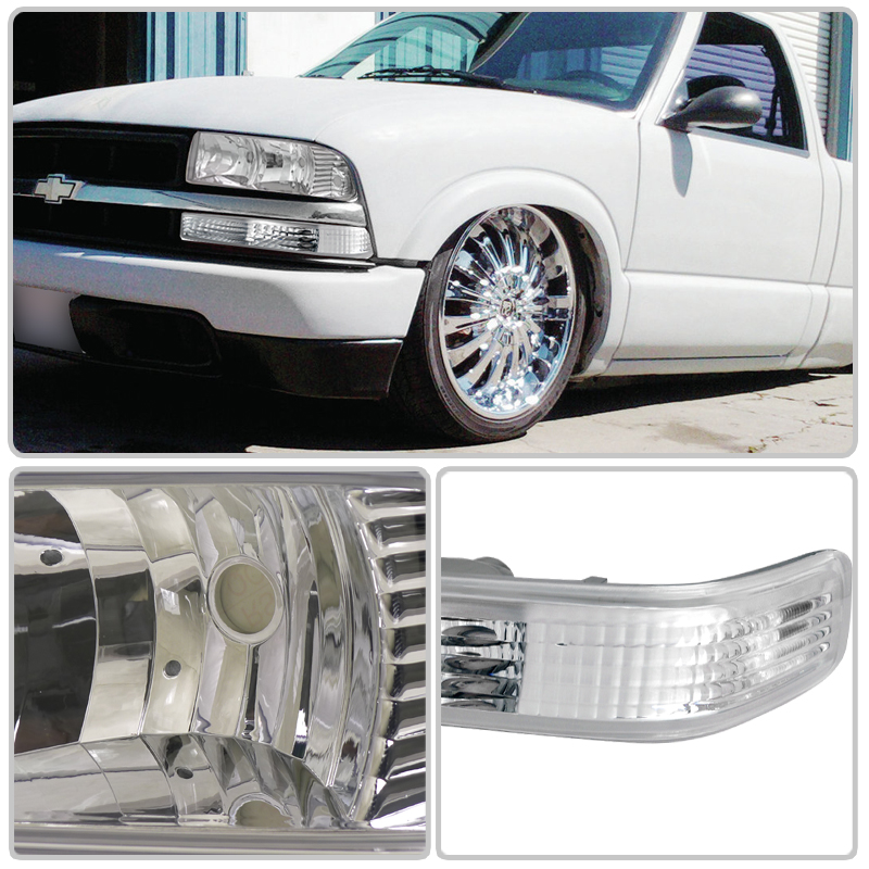 HID Xenon + 9804 Chevy S10 Pickup / Blazer Crystal Headlights + LED