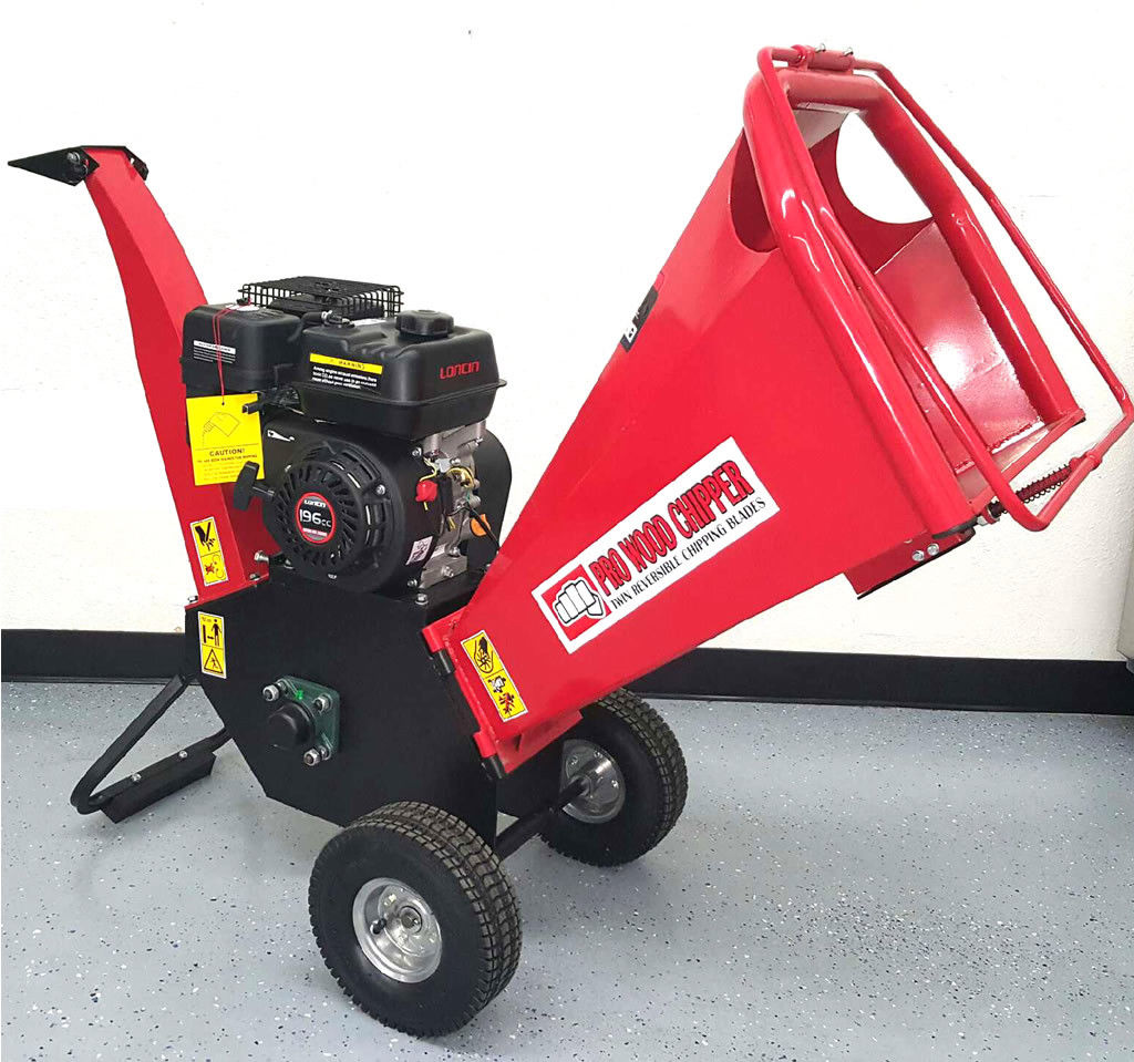 WOOD CHIPPER LEAF SHREDDER MULCHER 6.5HP Gas 195cc 4" Capacity 1 Yr