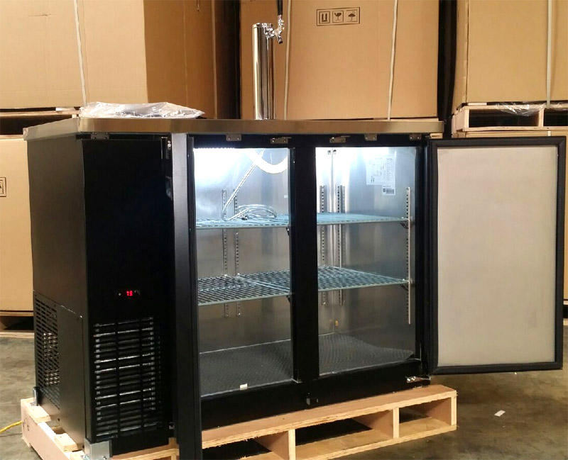 48" BACK BAR COOLER KEGERATOR BEER DISPENSER Refrigerator 2 Door 2 Keg Black New, Decorate With