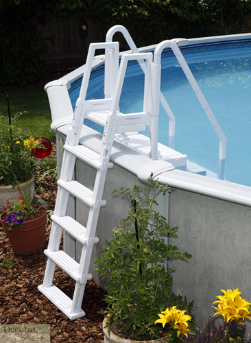 above ground pool ladder with locking gate