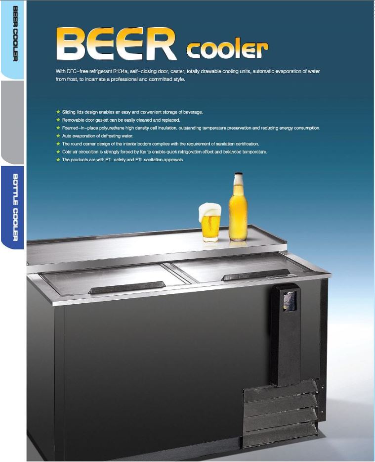 65" BACK BAR BEER COOLER REFRIGERATOR 17.3 CF Underbar Top Load Cans