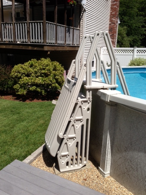 above ground pool ladder with locking gate