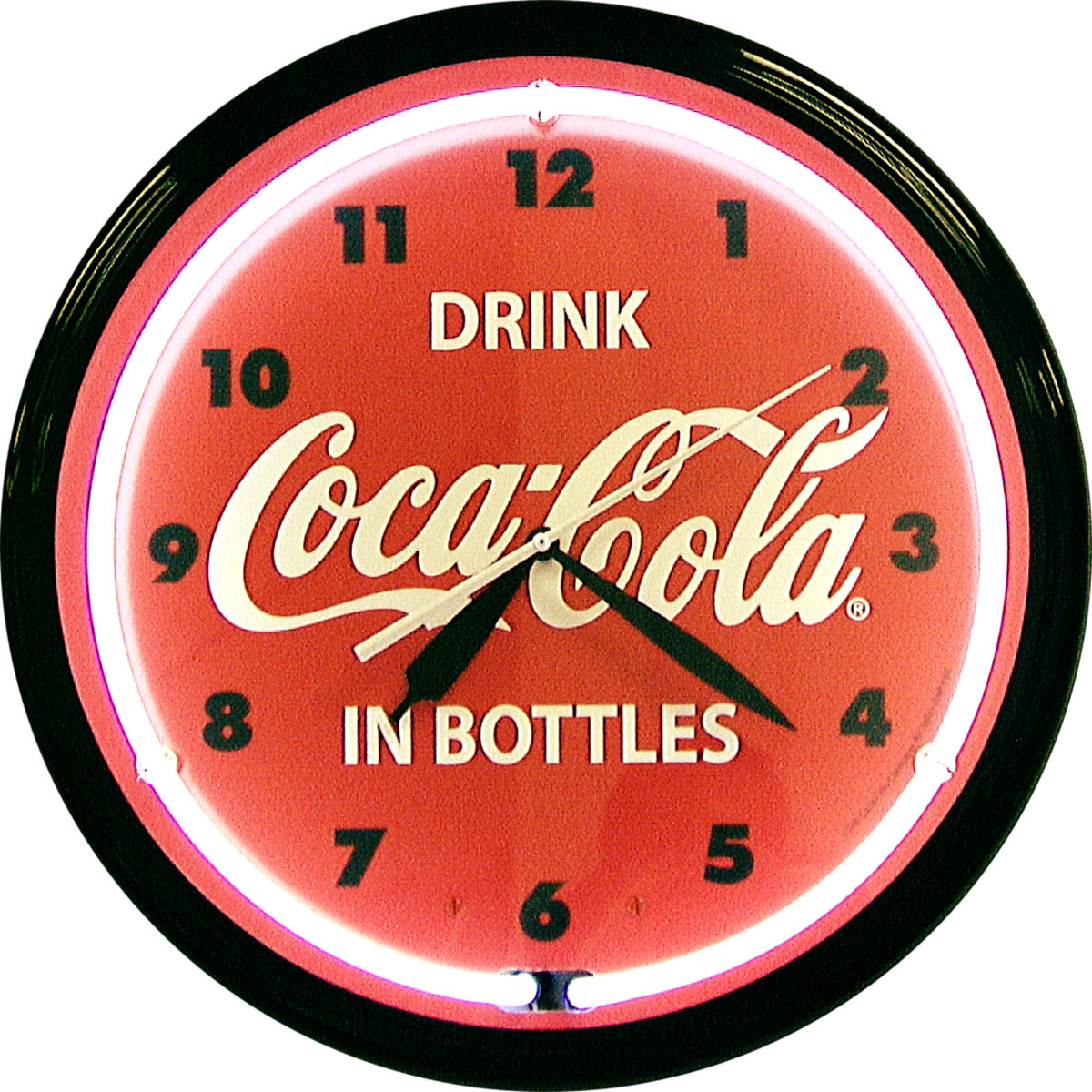 COCA COLA COKE RED Genuine Neon Metal 20" Wall Clock Made USA 1 Yr