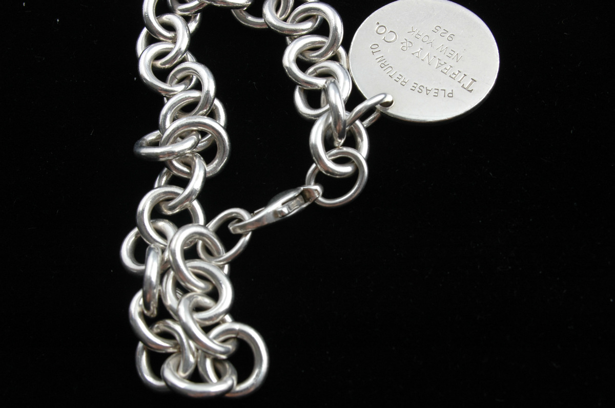 Authentic " Please Return Tiffany & Co. New York 925" Silver Round Tag