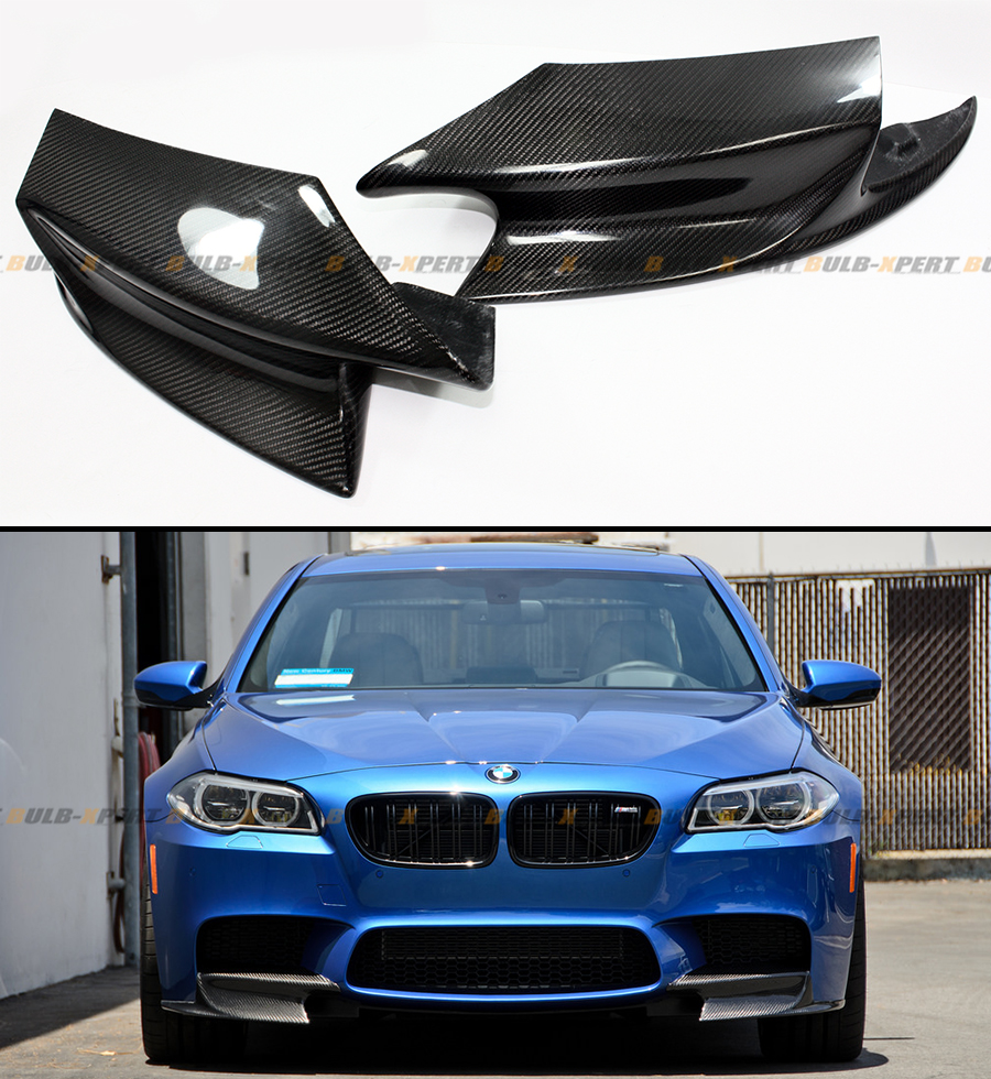 PAIR REAL CARBON FIBER FRONT BUMPER SPLITTERS LIP KIT FOR 20122015 BMW